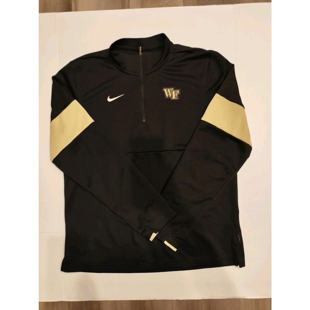 Wake Forest Demon Deacons Jacket Men Large Black Nike 1/4 Zip Pullover NCAA M